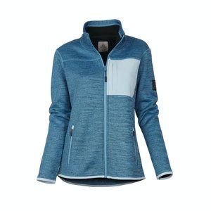 Ascend Womens Exploration Full-Zip Jacket knit Jacket - Coronet Blue M NWT